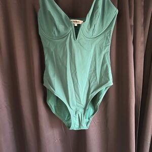 Elegant Green One Piece Swimsuit